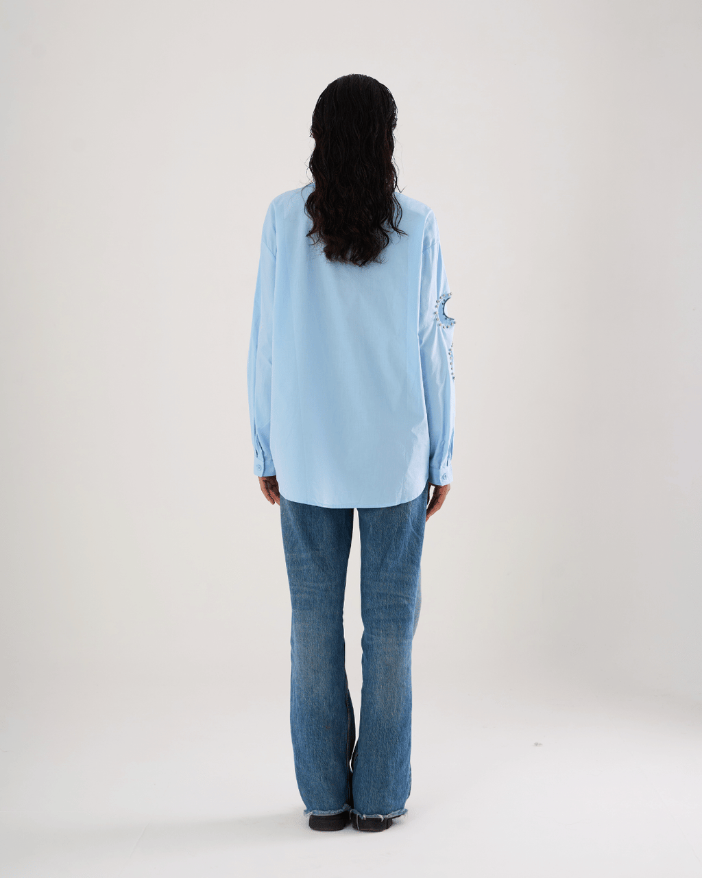 Saphira - Lightweight Cotton Shirt With Cutwork Embellishments.
