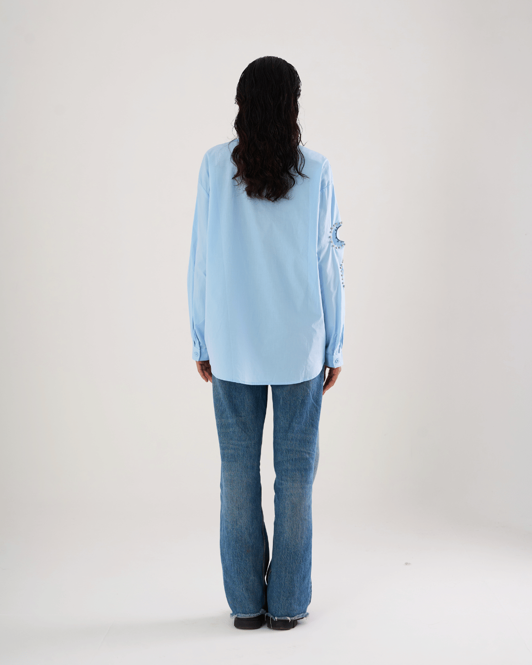 Saphira - Lightweight Cotton Shirt With Cutwork Embellishments.