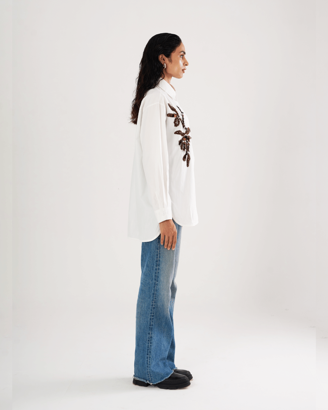 Selene - Lightweight Cotton Shirt With  Embroidery